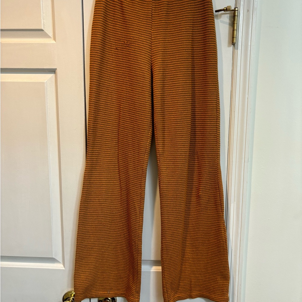 Zara Orange and Brown Knit Top